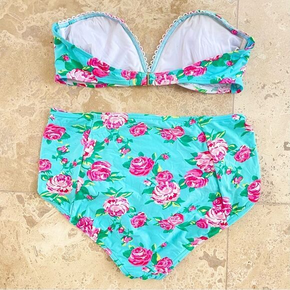 Betsy Johnson Floral High Waisted Swimsuit Set - Picture 4 of 5